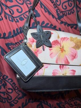 Vintage Liz Claiborne Floral Canvas Bag - Pink/Yellow